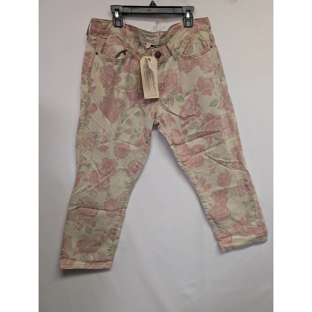 CURRENT/ELLIOTT Jeans 30 Floral Stiletto Capri‎ Jeans Shortened Y2K '00 New